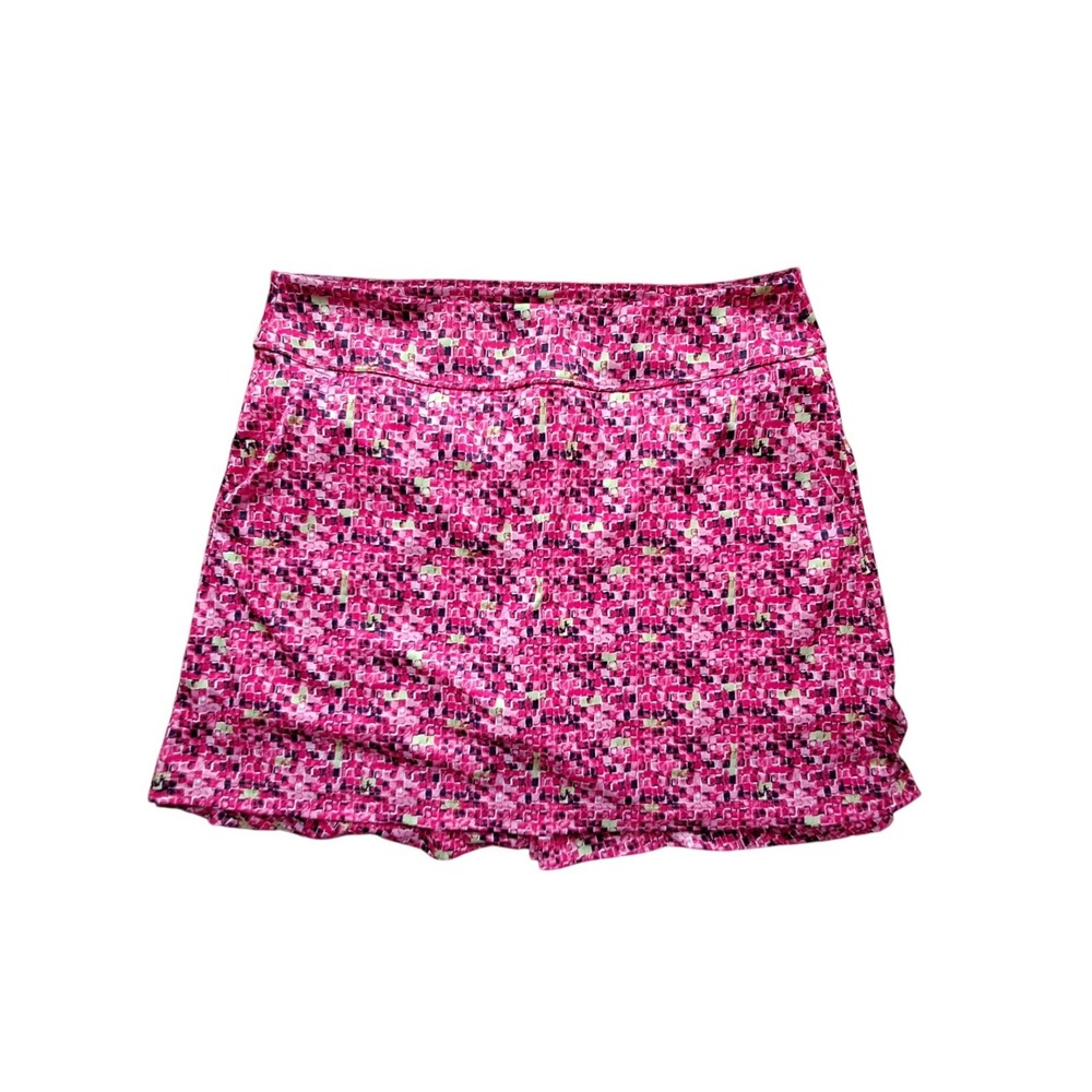 Greg Norman PlayDry Pink Mosaic Geometric Golf Tennis Skort Womens Large
